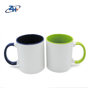 ถ้วยกาแฟเซรามิกแบบซับลิเมชันขนาด11ออนซ์ถ้วยชาเซรามิกสีที่จับด้านใน - Product Image 2