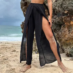 Sarong pour femme, pantalon de plage fendu