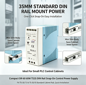 Alimentatore Industriale <span class=keywords><strong>OKEY</strong></span> Serie MDR-60 60W per Guida DIN, Alta Efficienza, 5V 12V 24V 48V AC-DC SMPS, Certificato CE, Garanzia 2 Anni - Product Image 2