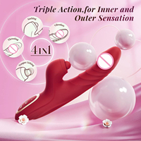 Estimulador de Clítoris y Punto G 4 en 1, Vibrador de Conejo, Vibrador Telescópico, Juguetes Sexuales para Mujeres, Masturbación Femenina