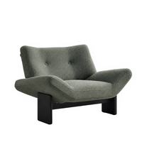 Fauteuil individuel en velours style Wabi-Sabi, moderne, en bois massif, ergonomique, écologique, fait main, pour hôtel, salon, bar, club, réception