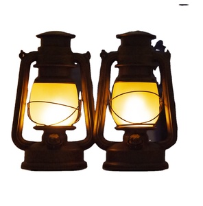 Lámpara de Queroseno de Estilo Rústico <span class=keywords><strong>con</strong></span> Bombilla LED Edison, Lámpara de Mesa Negra Mate, Lámparas de Mesa Antiguas - Product Image 1