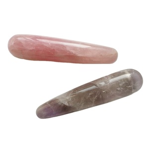 عصا تدليك الجسم من حجر الكوارتز الوردي من هويينغ، 18 سم، للنساء، للعلاج بالكريستال - Product Image 2