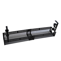 Organisateur de câbles noir sous le bureau, sans perçage, avec pince de fixation, panier de rangement pour fils, support de rangement pour ordinateur de bureau