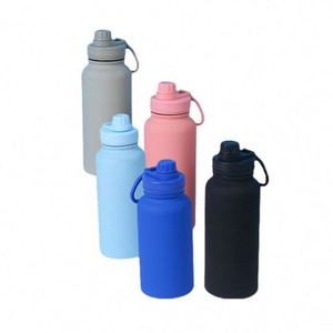 Double Wall Rubber Coating Stainless Steel <b>Cup</b> Insulated Drink Bottle Tumbler Water Bottle 650 Ml <b>Thermal</b> <b>With</b> Handle - Product Image 4
