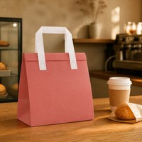 Sac isotherme personnalisé en non-tissé pour la vente en gros, emballage alimentaire jetable écologique pour la livraison de repas et de café