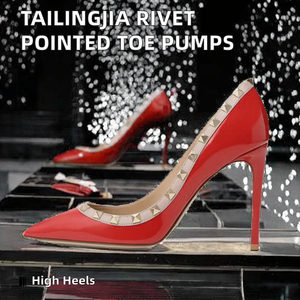 Tailingjia 2025 Zapatos de Tacón Alto Personalizados, Elegantes y Sensuales, con Tacones Finos y Tachuelas, Zapatos de Novia con Punta en Pico, que Aumentan la Estatura, para Otoño - Product Image 2