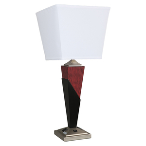 Hot Sale Modern Design Hotel Table <b>Lamp</b> <b>Silver</b> Metal Base Brush Nickel Metal Body E26 Bulb Iron Made Lobby Guest Rooms Electric - Product Image 4