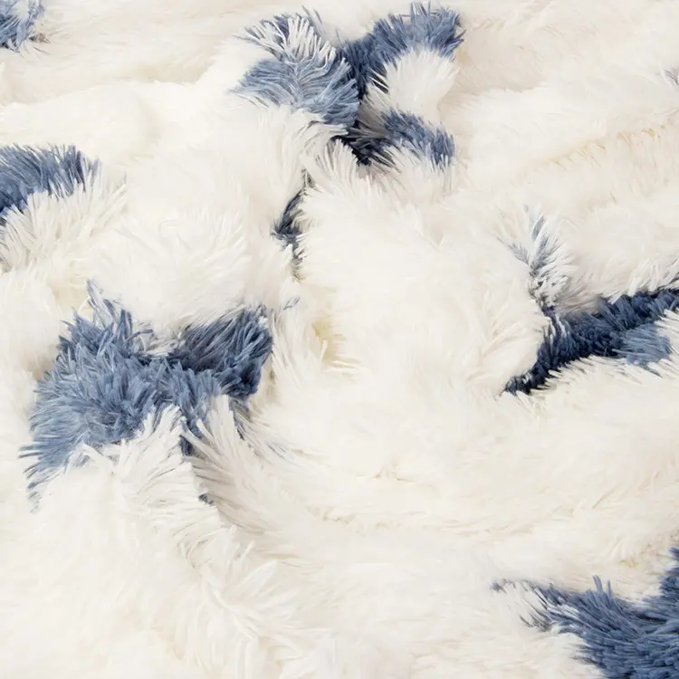 high quality faux fur fabrics fleece throw blanket picnic blanket outdoor