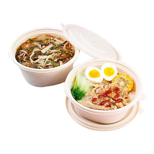 500 1000 1250 1500 ML Biodegradable sekali pakai jagung jagung pati sup anjing mangkuk dengan tutup - Product Image 5