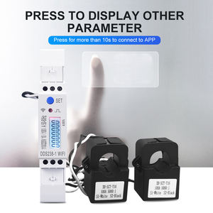 100A Din السكك الحديدية 18 + Tuya 2 Phase 3 أسلاك WIFI شاشة استهلاك الطاقة KWh متر وامتر ، Wattmeter + V - Product Image 5