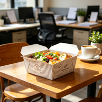 Boîtes alimentaires élégantes en papier noir, design doré pour les plats à emporter des restaurants haut de gamme