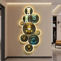 Décoration maison lumières LED ours 3D tenture murale oeuvre cristal porcelaine dans le style Art déco nature morte