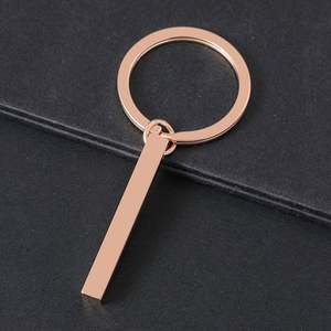 New Listing Cubic Column Design Stainless Steel Blank <b>Custom</b> <b>Keychains</b> for Gift - Product Image 4