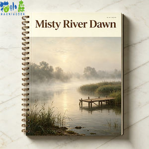 <span class=keywords><strong>Libro</strong></span> de Arte con Tapa Dura y Papel de Arte, con Pintura al Óleo de un Paisaje Fluvial Rural Suave, Estilo <span class=keywords><strong>Amanecer</strong></span> sobre Río Niebla - Product Image 1