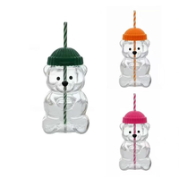Adorable tasse à café en verre en forme d'ours en peluche vert de Noël 591 ml, tasse à eau froide, tasse à café