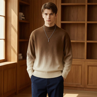Pull en tricot à col mi-haut pour homme, couleur dégradée personnalisée, esthétique Old Money |   Coton 100% de qualité supérieure, logo personnalisé OEM/ODM, faible MOQ