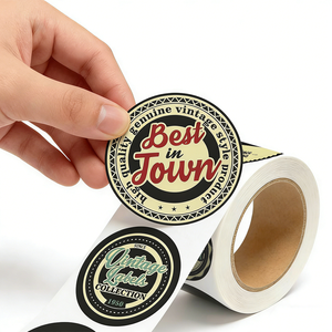 Étiquettes rondes personnalisées, autocollants en vinyle adhésifs, autocollants de logo pour l'emballage et les bouteilles, étiquettes personnalisées imperméables, <span class=keywords><strong>impression</strong></span> d'autocollants - Product Image 2
