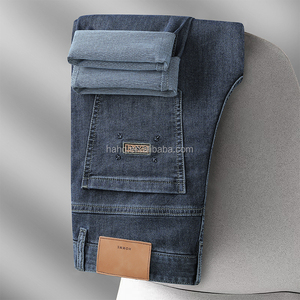 2025 di fascia alta primavera ed estate nuova tendenza alla moda <span class=keywords><strong>Jeans</strong></span> <span class=keywords><strong>grigio</strong></span> <span class=keywords><strong>chiaro</strong></span> da uomo <span class=keywords><strong>Jeans</strong></span> Casual a gamba dritta - Product Image 3