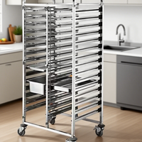 Grand chariot commercial de four rotatoire d'air chaud-système de support de cuisson/refroidissement d'acier inoxydable de mesure lourde