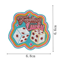 Patchs brodés tendance sur le thème du Mahjong, lettrage amusant et tuiles de Mahjong, appliqués thermocollants