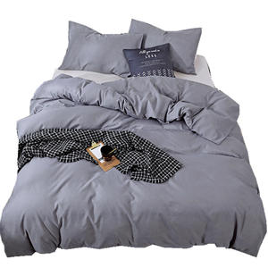 Housse <span class=keywords><strong>de</strong></span> couette, draps et couvre-lits en tissu brossé <span class=keywords><strong>de</strong></span> style moderne et simple, résistants à l'eau, 300 fils, couleur unie, best-seller - Product Image 6