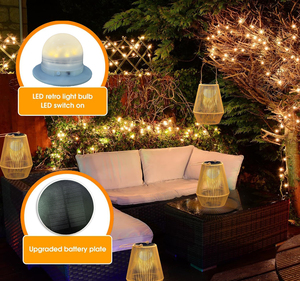 <strong>Solar</strong> Lantern <strong>Outdoor</strong> Waterproof <strong>Solar</strong> <strong>Light</strong> Outside Hanging <strong>Solar</strong> Woven Lantern for Garden Yard Patio Porch Trees Lawn Pathway - Product Image 5