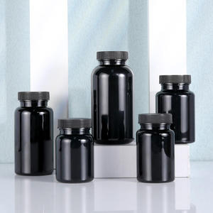 150cc pet plastic packaging vitamin empty Black pill bottles medical amber capsule bottle