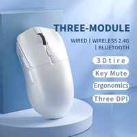LANGTU T6 Mouse nirkabel Mini portabel, Mouse nirkabel, Mouse Gaming kantor, antarmuka USB, tiga Mode, kompatibilitas komputer, fungsi bisu, kabel tahan lama