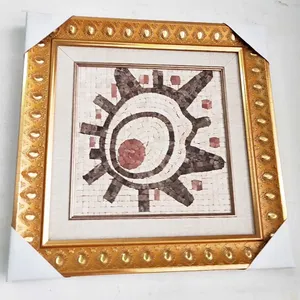 Handmade Custom Natural Marble Mosaic Puzzle For Home Stay Small Hanging Bathroom Wall Frame Floral Art Unique Home Decoration