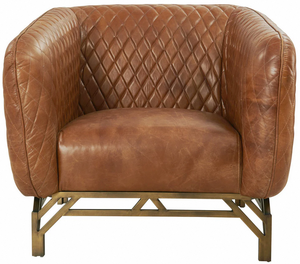 Classic Leather Arm Chair Wooden Frame Durable Construction Comfortable Cushioning Stylish Living Room <b>Seating</b> - Product Image 2