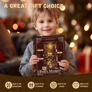 Hamaileon หนัง<span class=keywords><strong>ส</strong></span>ือปริศนาทำจากไม้แบบทำมือ, หนัง<span class=keywords><strong>ส</strong></span>ือปริศนาทำจากไม้ของ SQ42ระฆังชุดขนาดเล็กชุดหนังสือของขวัญสำหรับตกแต่งบ้านงานศิ<span class=keywords><strong>ล</strong></span>ปะนักสืบ - Product Image 4