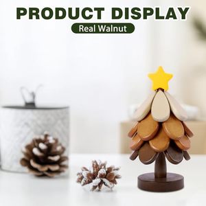 Sous-plats en bois pour plats chauds, ensemble de 4 sous-plats en forme de sapin de Noël pour casseroles chaudes, bols, théières, boissons, assiettes - Product Image 2