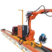 Robot de soudage industriel à 6 axes contrôlé par PLC avec boîte de vitesses, utilisé pour la soudure de structures en acier et de profilés en H