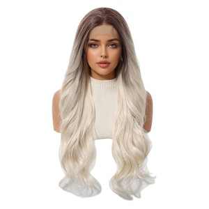 วิกผมลูกไม้ไหมนำเข้าจากต่างประเทศ ขนาด 13*4 นิ้ว ขายดีข้ามพรมแดน สำหรับผู้หญิง สามารถเย็บไฮไลท์สีน้ำตาลแบบสุ่มได้ วิกผมยาวหยิก ระบายอากาศได้ดี - Product Image 5