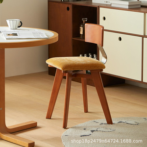 Scandinavian Style Solid Wood <b>Dining</b> <b>Chair</b> Upholstered Seat Modern Design For Home <b>Dining</b> Room - Product Image 2