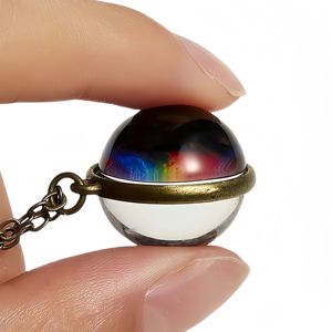 Collar con colgante Vintage de doble cara luminoso de nebulosa de galaxia cósmica creativa de nuevo estilo de moda euroamericana - Product Image 2