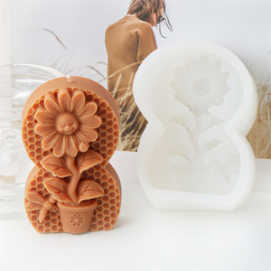 แม่พิมพ์ซิลิโคนรูปผึ้งสำหรับทำเค้กสบู่ทำจากขี้ผึ้งขี้ผึ้งผึ้งสำหรับปลูกหม้อดอกทานตะวันแม่พิมพ์ซิลิโคน - Product Image 5