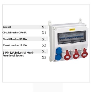 ตู้จ่ายไฟ 3 เฟส 380V พร้อมเต้ารับ 5 ขา 3x32A  เบรกเกอร์หลัก 3x32A+1x16A MCB 63A - Product Image 2
