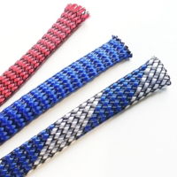 Funda de malla trenzada de PET de alta densidad para cables de audio Hi-Fi, expandible, para protección de cables de audiófilos