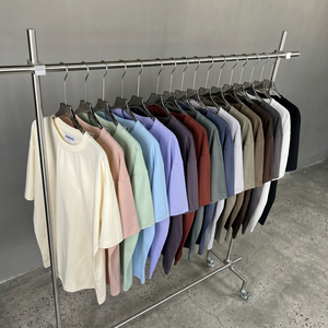 Heavyweight 240Gsm Cotton Oversized T Shirt Manufacturer Wholesale Drop Shoulder <b>Plain</b> Blank <b>Tee</b> Shirt Custom Logo 6654 - Product Image 2