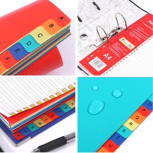 Divisori per Indice Foska di Alta Qualità in Materiale Impermeabile, Adatti per Raccoglitori a 2, 3, <span class=keywords><strong>4</strong></span> Anelli, <span class=keywords><strong>Fogli</strong></span> Colorati <span class=keywords><strong>A4</strong></span> con Linguette Colorate - Product Image 2