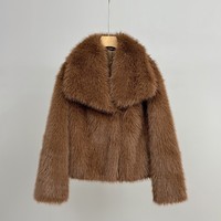 Veste en fausse fourrure pour femme, automne-hiver, style streetwear décontracté, épaisse et chaude, MOQ 1