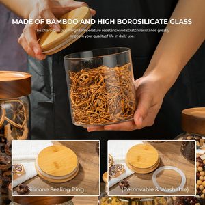 Luxury <b>Rainbow</b> Empty 270ml Amber <b>Light</b> Gray Candle Color Glass Vases 7oz Iridescent Bamboo Wooden Jar Metal Lid Christmas Modern - Product Image 5