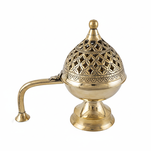 Encensoir arabe moyen-orient Style Antique laiton métal arabe encensoir poignée en bois offre de gros - Product Image 1
