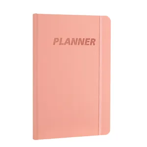 Caderno de couro PU personalizado com suporte para caneta, capa de couro para diário de negócios, diário de negócios por atacado