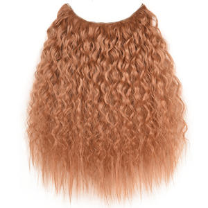 27 # pieza de peluca permanente de maíz de <span class=keywords><strong>pelo</strong></span> mixto marrón claro, pieza de extensión de peluca en forma de U, pieza de extensión de Peluca de una pieza - Product Image 2