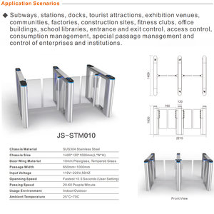Barrière de contrôle d'accès tourniquet à grande vitesse canaux piétonniers d'entrée et de sortie pour l'industrie porte à grande vitesse contrôle d'accès - Product Image 2