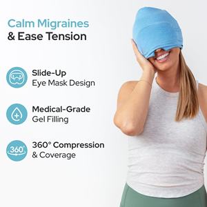 Mascarilla <span class=keywords><strong>de</strong></span> gel <span class=keywords><strong>de</strong></span> doble temperatura para aliviar la migraña-Compresa reutilizable para <span class=keywords><strong>ojos</strong></span> fríos y calientes con malvavisco-Comodidad suave - Product Image 2