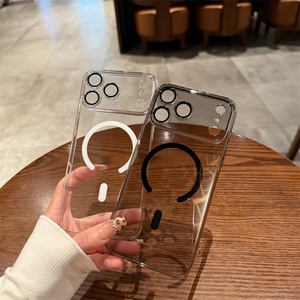เคสโทรศัพท์ใสบางเฉียบ ไม่เหลือง สำหรับ iPhone 11 16 14 15 Plus 12 13 Pro Max  แบบแข็ง  ขอบแม่เหล็ก  บาง  แข็งแรง - Product Image 1